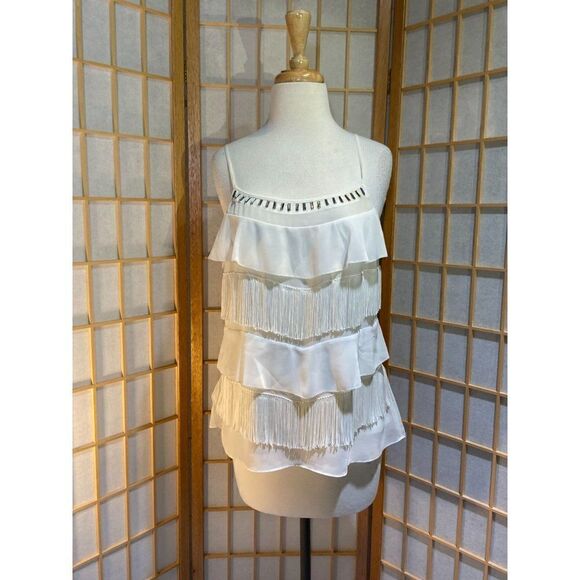 WHBM Med Fringe Sleeveless Blouse - Picture 12 of 16